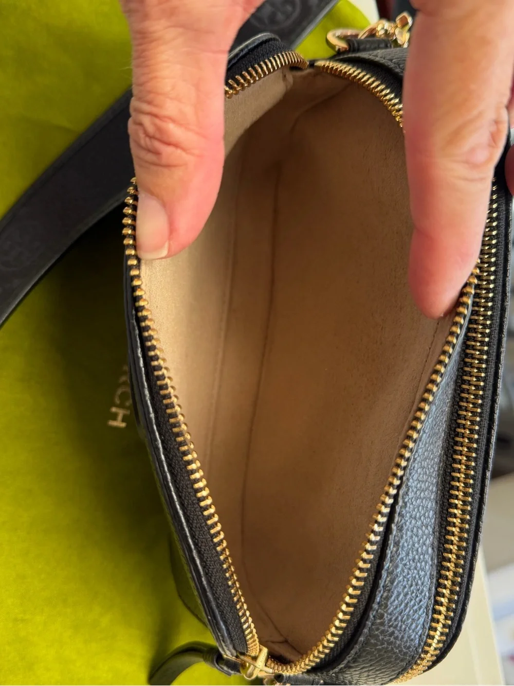 Tory Burch Black Pebbled Leather Miller Mini Crossbody bag